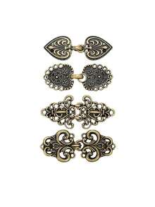 3 قطع/4 قطع مشبك كنزة صوفية من سبيكة معدنية عتيقة، مشبك كارديجان، مشبك طوق قميص، مشبك مانع للانزلاق، دبوس، بالجملة