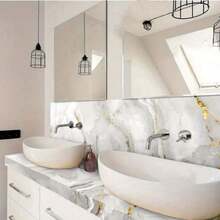 10/20/30pcs 3D Marble Effect Self-Adhesive Wall Tiles PVC Panels - Instant Peel And Stick Splash Guard For Kitchen And Bathroom - Waterproof And Easy To Clean Wall Stickers, Suitable For Living Room, Bedroom, Home Decoration, Imitation Marble Tile Stickers, Foam Wallpaper