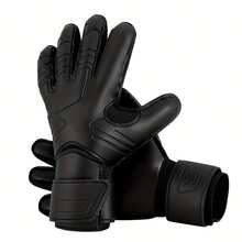 1 Pair Black Soccer Goalkeeper Gloves, Adult Professional Non-Slip Goalie Gloves - Black - View 2