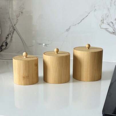 Salt Box Bamboo Salt Container With Handle To Easily Open And Seal Salt Cellar For Storing Salt Pepper Sugar Herbs Small Spice Box