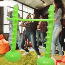 1 Set Jocuri Gonflabile Portabile pentru Adulți Limbo - Stâlp cu Design Jos, Distracție și Băț Limbo Potrivit pentru Vacanțe în Familie, Petreceri, Activități Interactive în Aer Liber și Divertisment pe Plajă, Recuzită de Jocuri în Aer Liber și în Interior