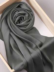 FADZOYLE 1pc Elegant Crepe Crinkled Solid Color Scarf Texture Satin Hijab Shawls And Wraps Silky Feeling Long Soft Headscarf Headbands Bandana Beach Cover Up Sarong Daily Life Evening Party Dresses Wedding Party Balls Banquets Bridesmaid Scarves Headscarfs Women Accessories - 2203MTG001 Scarf - View 23