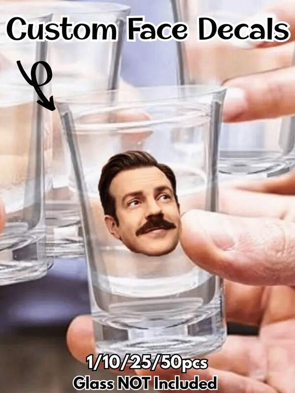 ملصقات كؤوس الشوت المخصصة بالصور/النص، ملصقات كؤوس الشوت الزجاجية المخصصة، ملصقات كؤوس الشوت المخصصة بالجملة، ملصقات كؤوس الشوت المخصصة بالصور، ديكور أكواب زجاجية، هدايا زفاف، هدايا عيد ميلاد، حفلات عروس، عشاء عائلي، سهلة التنظيف، راقية، عالية الجودة، مناسبة للأب والأم والزملاء والعائلة والأصدقاء، هدايا فريدة (الملصقات فقط، الكأس الزجاجية غير مشمولة)