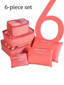 6pcs Large Capacity Portable High-Quality Travel Luggage Packing Cube, Suitcase, Clothing Storage Bag, Folding Organizer Bag, Shoe Bag, Underwear Bag, Travel Essentials, Travel Backpack, Travel Bag, Luggage, Travel Equipment, Back-To-School Moving Bag Organizer Bag