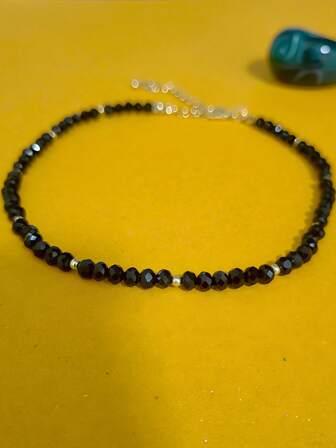 1pc Bohemian Natural Black Quartz Anklet For Women