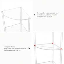 1 件亚克力透明三角形落地角架，2-4 层现代家居落地角桌，适用于客厅、卧室、浴室