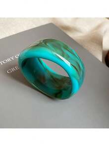 1 pieza Brazalete asimétrico de acrílico para mujer - Diseño minimalista de moda, adecuado para uso diario y fiestas, joyería multifuncional para todas las estaciones, estilo bohemio