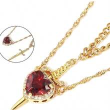 Matching Necklace For Couples Plated Sword And Heart Necklaces Set Dainty Zirconia Chain Pendant Jewelry Gifts For Him And Her - Bạc - Xem 9