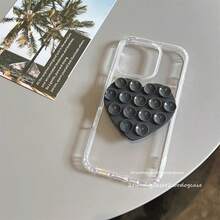 1个黑色极简透明手机壳 + 双层心形吸盘，适用于三星Galaxy S系列、Galaxy A系列、Galaxy M系列、Redmi 12/13/14/15C、Redmi Note 11/12/13/14 Pro+、小米11 Lite、小米13/14T、Edge系列、Realme C系列以及12/12 Pro/12 Pro Max、13/13 Pro/13 Pro Max、14/14 Pro/14 Pro Max、15/15 Pro/15 Pro Max、16/16 Pro/16 Pro Max。 - 黑色 - 查看 1