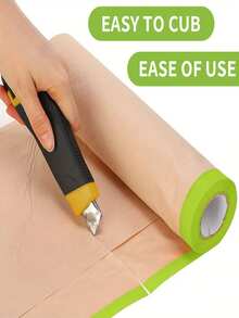 1 rolka laminowanego papieru maskującego do malowania olejem, papier maskujący do malowania natryskowego, folia maskująca do malowania, papier pakowy do ochrony podłóg, ram, mebli, samochodów, obrazów, napraw karoserii, projektów DIY, idealna do biura i zastosowań komercyjnych