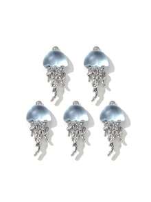 10/20pcs Random Blue Tone Ocean Colored Rhinestone Cross & Heart Shaped Pendant DIY Necklace Bracelet Jewelry Gift For Women