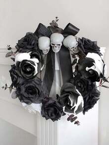 20 pièces/5 pièces/1 pièce Roses noires artificielles pour la décoration, convient pour la décoration d'Halloween à la maison, la décoration d'automne, la décoration de la chambre, la décoration d'Halloween, les décorations d'automne pour la maison, Halloween, Rose, Couronne DIY, belle décoration de mariage, cadeau de la Saint-Valentin, arrangement de bouquet, plantes artificielles pour la maison, décoration de jardin - noir - Voir 6