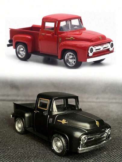 1 Stück Roter Lkw Deko, Retro Stil Roter Lkw Weihnachtsdeko Metall Bauernhaus Dekorative Tischplatte Aufbewahrung Mini Druckguss Auto Dekorationen Lkw für Zuhause Küche Bauernhof