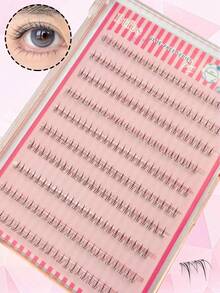 Asiteo 120片C型卷翘火焰状下睫毛，柔软自然，适合新手，无需胶水，氧气女孩风格，可爱清新卡通系列分段式下假睫毛