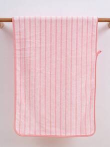 3/1pc Coral Fleece Absorbent Striped Bath Towel/Washcloth, Soft Quick-Dry Coral Fleece Face Towel, Super Absorbent Microfiber Shower Towel, Suitable For Bathroom, Pool, Gym, Beach - Baby Pink - View 7
