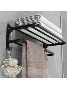 1 thanh treo khăn tắm bằng thép không gỉ màu đen, giá treo khăn tắm gắn tường chịu lực cao, giá để giày gắn tường, kệ đựng đồ một thanh, giá sắp xếp khăn tắm, giá để giày, thanh treo khăn tắm tối giản, thanh treo khăn tắm đơn, thích hợp cho trang trí và phụ kiện phòng tắm, kệ sắp xếp đồ đạc. - màu đen - Xem 2