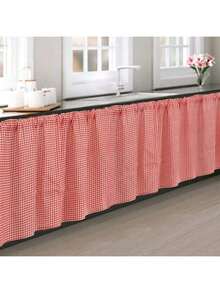 1pc Vintage Plaid Valance Curtain, No Drill Cabinet Curtain, Tier Curtains For Kitchen, Coffee Break Curtain, Room Divider, Japanese Fabric Curtain Suitable For All Seasons - Multicolor - View 14