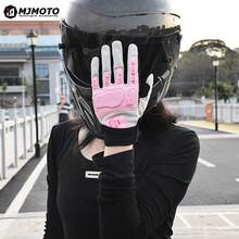 MJMOTO Găng tay lái xe máy nữ mùa hè, găng tay kín ngón, găng tay xe mô tô màu hồng, thiết bị xe mô tô địa hình có màn hình cảm ứng, cỡ S-XL. - A - Xem 9