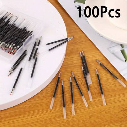 100Pcs 1 0mm Beadable Pen Refills Black Ballpoint Retractable Pen Refills Replacement For Bead Ballpoint Pens School Office Home Students Teachers Supplies