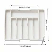 可扩展餐具托盘抽屉整理器厨房餐具收纳盒刀架叉勺分隔抽屉盒餐具架 - 彩色 - 查看 3