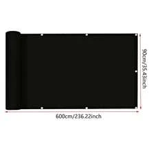 Black Privacy Fence Screening Cloth, Garden Balcony Privacy Protection Screen, Fence Shielding Protective Net, Suitable For Deck, Patio, Backyard, Outdoor Pool, Porch, Railing, Lawn And Gardening - Multicolor - View 10