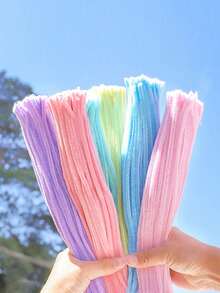 400/100pcs Value Pack DIY Pipe Cleaners, Macaron Colors, Random Mixed Colors Bulk Includes Dense Chenille Stems, Fluffy Sticks, Craft Pipe Cleaners, Pipe Cleaners Crafts Arts And Crafts Decorative Chenille Stems Supplies, Christmas Gifts Random Color Chenille Stems, DIY Craft Pipe Cleaners For Bouquets, Headbands, Bracelets, Bright Colors And Thickened, Suitable For Valentine's Day, Birthday, Party Favors