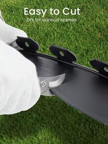 Borde de jardín flexible de 4 pulgadas de altura con picos de anclaje de acero galvanizado y kit de borde de césped para cama de flores, camino, proyecto de paisajismo, negro - Negro - Ver 4