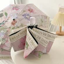 Retro Oil Painting Umbrella Women's Rain And Sun Umbrella Sunscreen UV Protection Student Automatic Sunshade Umbrella - 3 手冊 - 查看 2