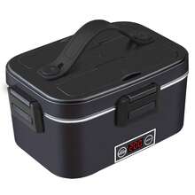 1.8L Electric Lunch Box With Digital Temperature Display, 100W Rapid Heating Food Warmer For Car/Truck/Home/Office, 304 Stainless Steel Heated Lunchbox With Multi-Power Options (12V/24V/110V) For Adults - US A Type Plug(110-127V) - View 9
