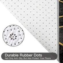 Sour Lemon Large Rugs Living Room, Hexagonal Pattern Area Rugs For Bedroom, Washable Anti Slip Shaggy Soft Rug, Fluffy Modern Carpets Mat Beside Area Rug, Best For Living Room, Bedroom, Study Room, Home Decor - Black and Gold - View 2