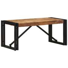 Coffee Table 80x40x35 Cm Solid Rough Wood Mango - Brown - View 2