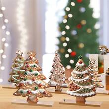 5Pcs Colorful Wooden Christmas Gingerbread Tree Ornament Set Creative Wood Christmas Tree Desktop Decoration - 彩色 - 查看 6