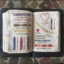 一套刺绣缝纫入门指南书，成人创意缝纫书，DIY缝纫图案书，刺绣缝纫套装，综合缝纫手册，耐用布面封面，刺绣缝纫书 - 彩色 - 查看 2