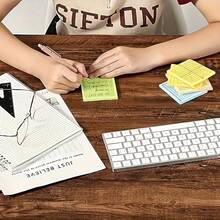 6 blocuri de notițe cu 150 de coli, grilă cu axe de coordonate, notițe autoadezive colorate, împărțite în N ori, autocolante pentru notițe de recenzie pentru studenți, autocolante fluorescente pentru evidențiator