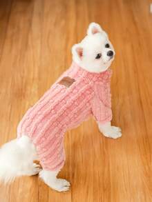 四条腿毛茸茸的狗狗睡衣，寒冷天气的保暖衣物，柔软的宠物连体衣，让小型、中型、大型犬在冬天保持温暖 - 灰色 - 查看 8