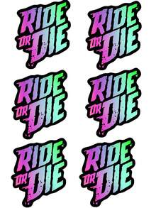 Pegatina impermeable de PET para bicicleta "RIDE OR DIE", con letras llamativas y diseño resistente a los arañazos y colorido, duradera y decorativa para cuadros de bicicleta, adecuada para bicicletas de carretera, bicicletas de montaña, accesorios de ciclismo, entusiastas del DIY y ciclistas. La opción ideal para todos estos grupos.