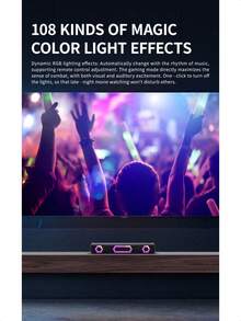 Philips Mini Soundbar Speaker TAB3120,RGB Lighting Effects, Compatible With TV,PC, Laptop, Tablet, Phones,Bluetooth 5.3 Stable Connection, 3.5mm AUX Interface,High Sound Quality,3600mAh Large Battery,Horizontal Vertical Placement, For Gaming, Music, Movies,Gift - Black - View 2