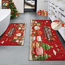 1 bộ/1 cái/2 cái Thảm cửa chống trượt họa tiết chủ đề Giáng sinh, Thảm cửa chống trượt sợi siêu bền, Thích hợp trang trí tiệc ngày lễ, nhà bếp, phòng tắm, phòng ăn, phòng ngủ, có thể làm quà tặng Giáng sinh - Nhiều màu - Xem 2