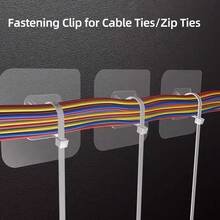20 abraçadeiras de fixação sem furadeira, suporte de fixação transparente + abraçadeira ajustável, pode consertar móveis inclinados, cabos, abraçadeiras de armazenamento de cozinha