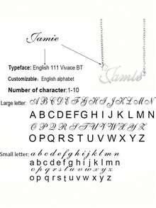 定制姓名男女项链，时尚个性化简约草书字母字体不锈钢五角星颈链，生日珠宝家庭节日礼物，母亲节送给妈妈的礼物，银色、金色时尚，秋季时尚，休闲，复古，色彩缤纷，足球妈妈的独特理想礼物，送给女友、妈妈、家人，适合舞会、派对、新年魅力，女士珠宝 - 銀色 - 查看 17