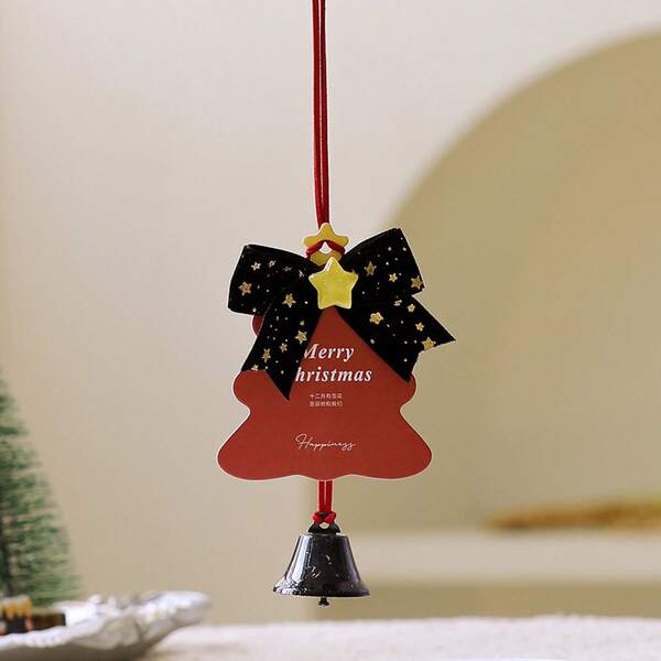 1PCS Car Decoration Pendant Creative Christmas Tree Bell Atmosphere Card