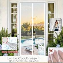 1pc 2d Magnetic Door Curtain - Automatic Closure, Pet Friendly Insect And Mosquito Net, Suitable For Front And Rear Doors, Bedrooms, Kitchens, Balconies - Easy To Install Without Tools, Compatible With Wooden/Aluminum Doors - Elegant Home Decoration, Breathable Fabric, Essential For Apartment Life - Multicolor - View 2