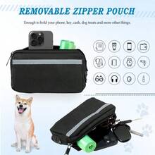 Guia de Corrida para Animais de Estimação com Pochete, Guia Retrátil Multifuncional para Cães, Guia de Cão Sem Mãos, Guia de Cintura com Absorção de Choque para Passeio, Corrida, Caminhada, Cinto Ajustável com Pochete e Alça, Cinto de Corrida Reflexivo para Cães Pequenos, Médios e Grandes