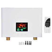 Calentador de agua eléctrico instantáneo, control remoto o panel táctil, calentador de agua de temperatura constante de frecuencia variable inteligente de 3000 W - Tipo de Enchufe B USA (110-127V) - Ver 5