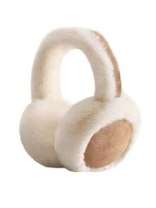 1pc New Women's Suede Ear Muffs, Winter Style With Warm Lining, Suitable For Cycling, Keeps Ears Warm And Protected From Cold, White Ear Muffs - Multicolor - View 10