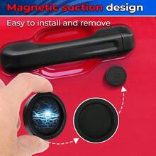 - Cubiertas de ojo de cerradura compatibles con JL y Gladiator JT 2018 - 2025, accesorios de decoracin de cerradura con imn fuerte para proteccin de cerradura de puerta - Negro - - Ver 3