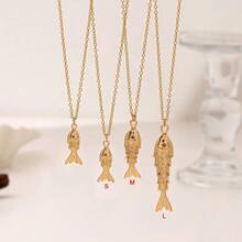 BMOR 极简主义铰接式鱼吊坠项链海洋爱好者海滩项链女士日常不锈钢配饰奢华优质珠宝礼物