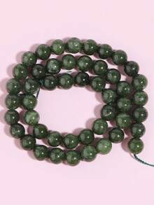 1 hebra de cuentas sueltas de jaspe natural genuino, piedras preciosas semi-preciosas redondas y lisas para hacer joyas, pulseras y collares DIY