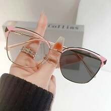 Fashionable Cat Eye High-End Photochromic Glasses - 粉紅金 - 查看 10