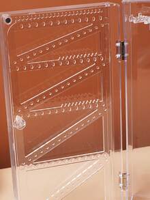 1pc Transparent Dust-Proof Necklace Storage Box, Large Capacity Jewelry Organizer Display Stand For Bracelets And Accessories